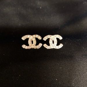 Designer “C” stud earrings like chanel